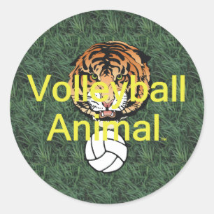 SPITZENVolleyball-Tier Runder Aufkleber