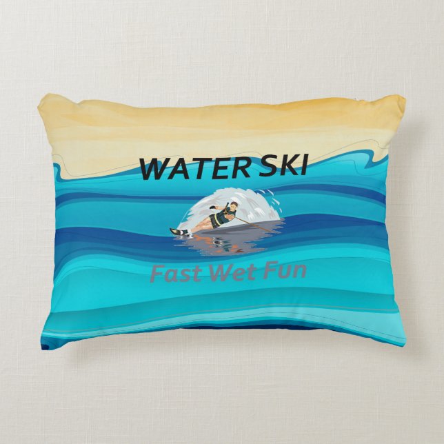 SPITZENwasser-Ski Zierkissen (Vorderseite)
