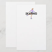 SPITZENzahl Skaten-Mädchen Briefpapier (Vorne/Hinten)