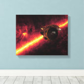 Spitzer gegen Infrarotstrahler gesehen 2 Leinwanddruck (Insitu (Holzboden))