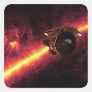 Spitzer gegen Infrarotstrahler gesehen 2 Quadratischer Aufkleber