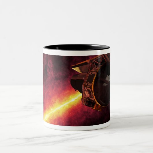 Spitzer gegen Infrarotstrahler gesehen 2 Zweifarbige Tasse (Mittel)