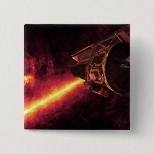 Spitzer gesehen gegen den Infrarothimmel Button