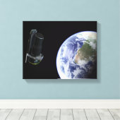 Spitzer startet kurz nach dem Start die Erde Leinwanddruck (Insitu (Holzboden))