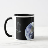 Spitzer startet kurz nach dem Start die Erde Tasse (Links)