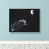 Spitzer zeigt seine Hochverstärkantenne Leinwanddruck (Insitu (Holzboden))