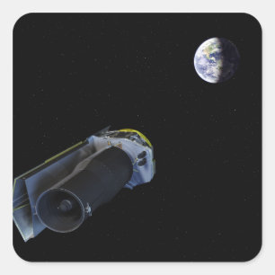 Spitzer zeigt seine Hochverstärkantenne Quadratischer Aufkleber