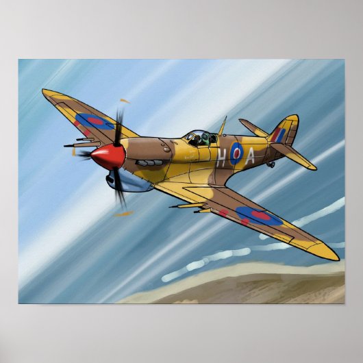 Spitzfeuer über Malta Poster (Vorne)