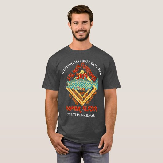 SPITZHALIBUT TAUCHEN BAR HOMER ALASKA SCHACK AK T-Shirt (Vorne ganz)