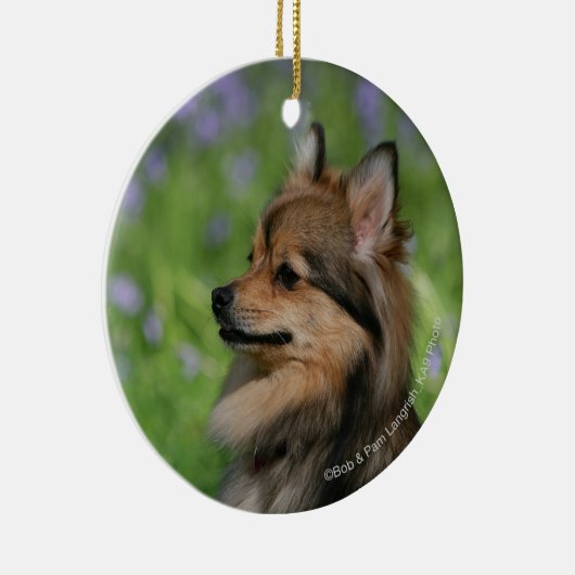 Spitzheadshot-Sitzen Keramikornament (Rechts)