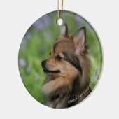 Spitzheadshot-Sitzen Keramikornament (Links)