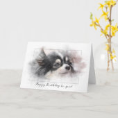 Spitzhundegeburtstag Karte (Gelbe Blume)