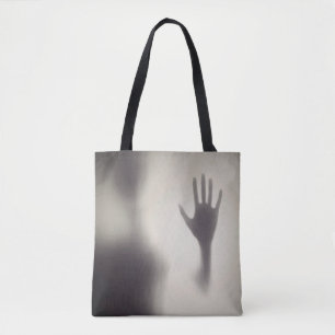 Spitzige Hand auf der Glasplatte Halloween Totbeut Tasche