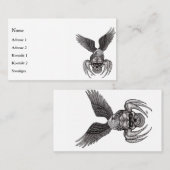 Spitzskull mit Adler im Tattoo-Stil Visitenkarte (Vorne/Hinten)