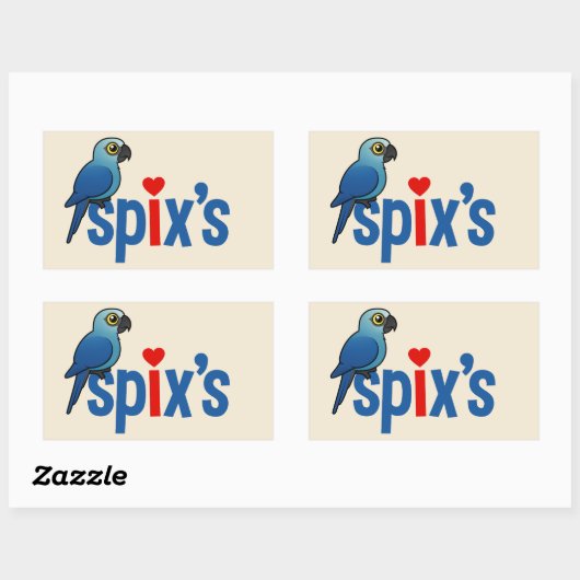 Spix-Liebe Rechteckiger Aufkleber (Blatt)