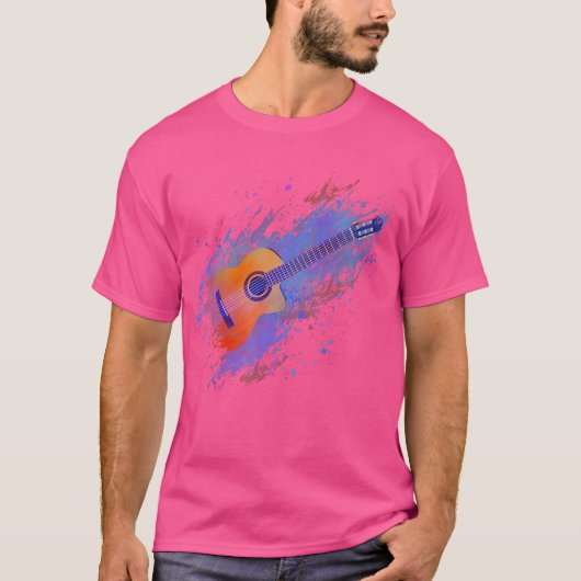 Splash Art Acoustic Gitarre T Shirt (Vorderseite)