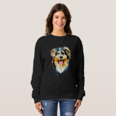 Splash Art Colorful Australian Shepherd Dog Sweatshirt (Vorne ganz)