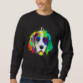 Splash Art Colorful Beagle Dog Sweatshirt (Vorderseite)