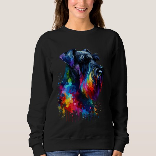 Splash Art Giant Schnauzer Sweatshirt (Vorderseite)