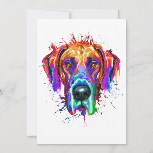 Splash Art Great Dane Puppy Lover Geschenke Ankündigung (Vorderseite)