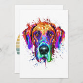 Splash Art Great Dane Puppy Lover Geschenke Ankündigung (Vorne/Hinten)