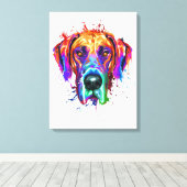 Splash Art Great Dane Puppy Lover Geschenke Leinwanddruck (Insitu (Holzboden))