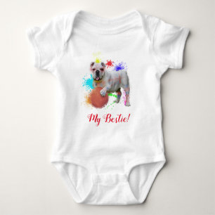 Splash Art Niedlich British Bulldog Baby Bodysuit Baby Strampler