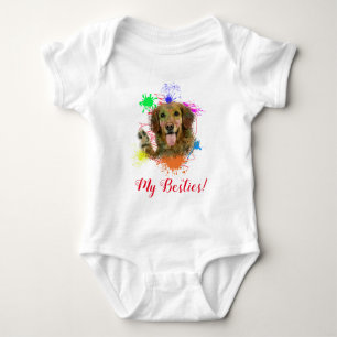 Splash Art Niedlich Golden Retriever Dog Baby Body Baby Strampler