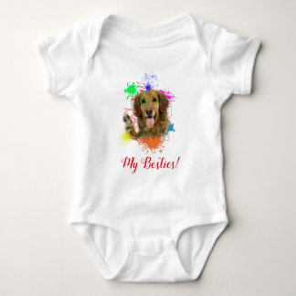 Splash Art Niedlich Golden Retriever Dog Baby Body Strampler