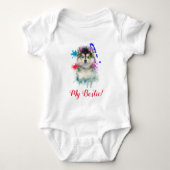 Splash Art Niedlich Pomsky Dog Baby Bodysuit Baby Strampler (Vorderseite)
