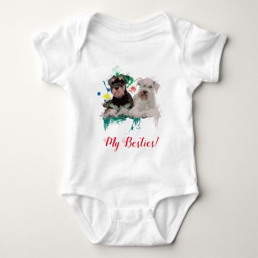 Splash Art Niedlich Schnauzer Dog Baby Bodysuit Baby Strampler (Vorderseite)