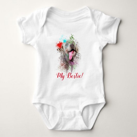 Splash Art Niedlich Weimaraner Dog Baby Bodysuit Baby Strampler (Vorderseite)