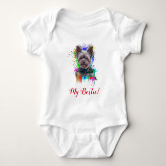 Splash Art Niedlich Yorkie Dog Baby Bodysuit Strampler