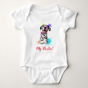 Splash Art Niedlicher Dalmatiner Dog Baby Bodysuit Baby Strampler