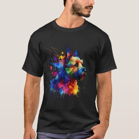 Splash Art Norwich Terrier T-Shirt (Vorderseite)