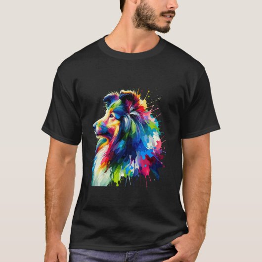 Splash Art Shetland Sheepdog Sheltie T-Shirt (Vorderseite)