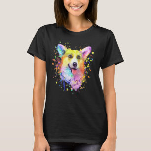 Splash Art Welsh Corgi Niedlich Männer Frauen Kind T-Shirt