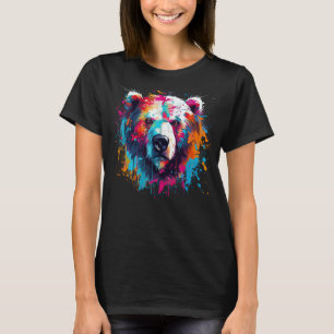 Splash Art Wildlife Animal Lover Colorful Polar Be T-Shirt