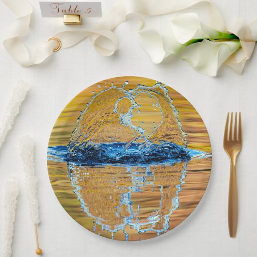 Splash auf einen Fall Abend Pappteller (Hochzeit)