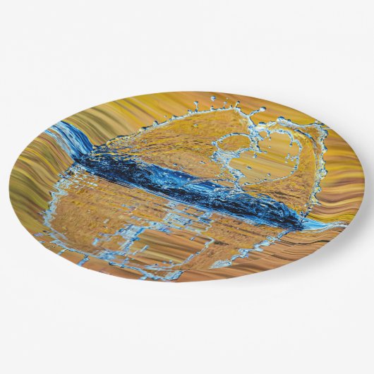 Splash auf einen Fall Abend Pappteller (Schrägansicht)