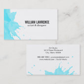 Splash | Ausdrückend (blau) Visitenkarte (Vorne/Hinten)