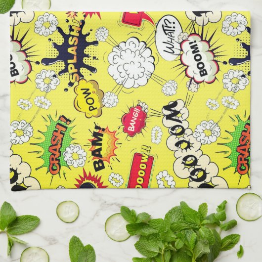 Splash, Bam, Boom Küche Handtuch (Gefaltet)