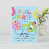 Splash Bash Kinderpoolparty Geburtstag Einladung (Stehend Vorderseite)