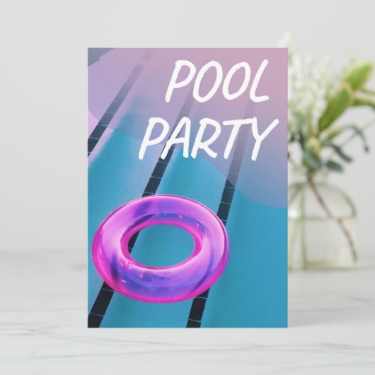 Splash Bash: Pool-Party Einladung (Stehend Vorderseite)