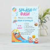 Splash Bash Pool Party Geburtstag Einladung (Stehend Vorderseite)