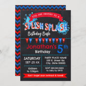Splash Birthday Bash Red White Blue Einladung (Vorne/Hinten)