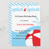 Splash Birthday Pool Party Einladungen (Vorne/Hinten)