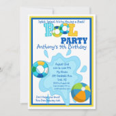 Splash Boys Pool Party Einladung (Vorderseite)