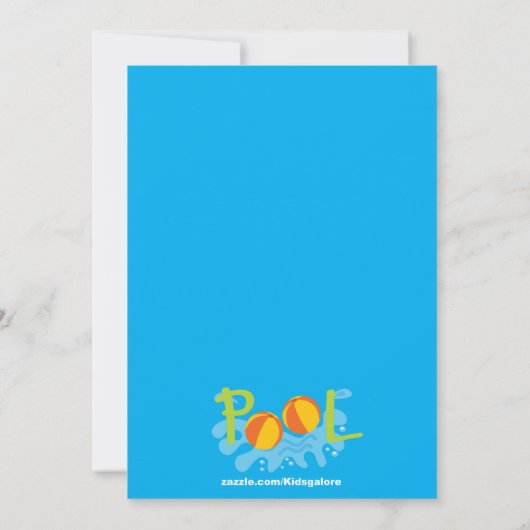Splash Boys Pool Party Geburtstag Einladung (Rückseite)
