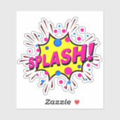Splash Burst Pop Art Pink Gelb auf 4" Vinyl Aufkleber (Blatt)